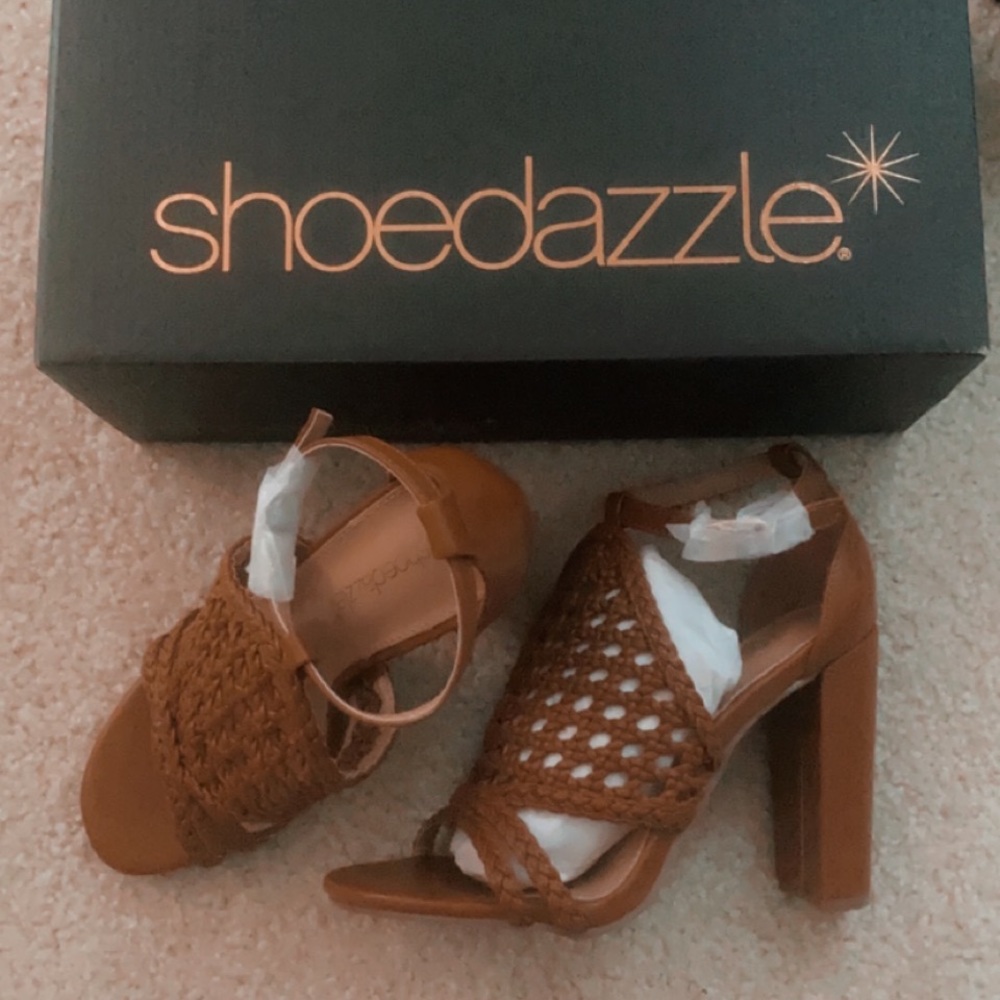 Camel Woven Sandal Fall Heels